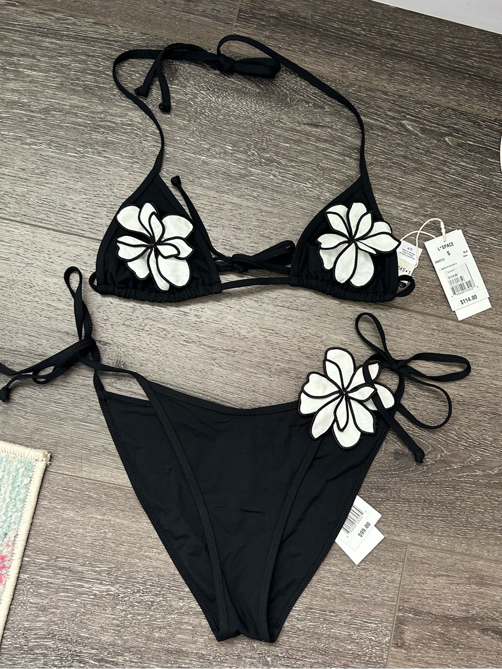 L*Space Black & White Floral Bikini